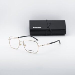 Montblanc MB0072O 003 Rectangle Eyeglasses 57mm – Gold/Black